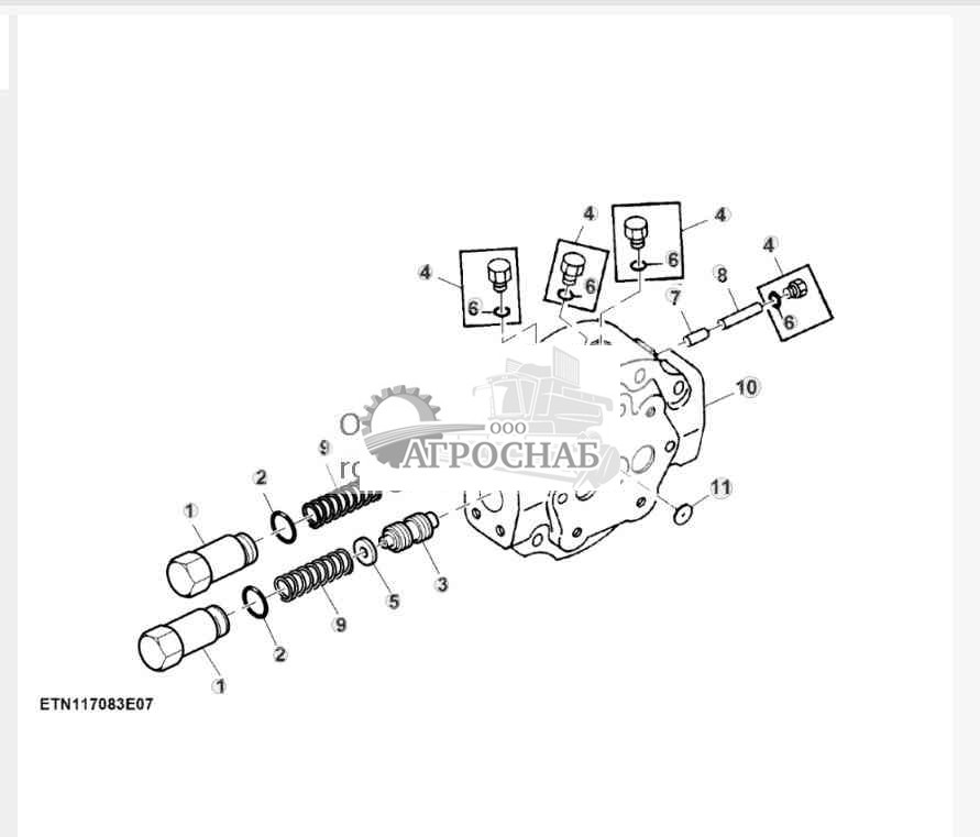 Крышка насоса гидростатического бортового редуктора для трансмиссии с кнопочным переключением передач, Final Tier 4, HillMaster™ 